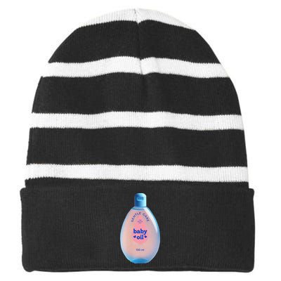 Baby Oil Halloween Costume Striped Beanie with Solid Band