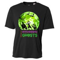 Beware Of Hitchhiking Ghosts Halloween Bat Funny shirt Cooling Performance Crew T-Shirt