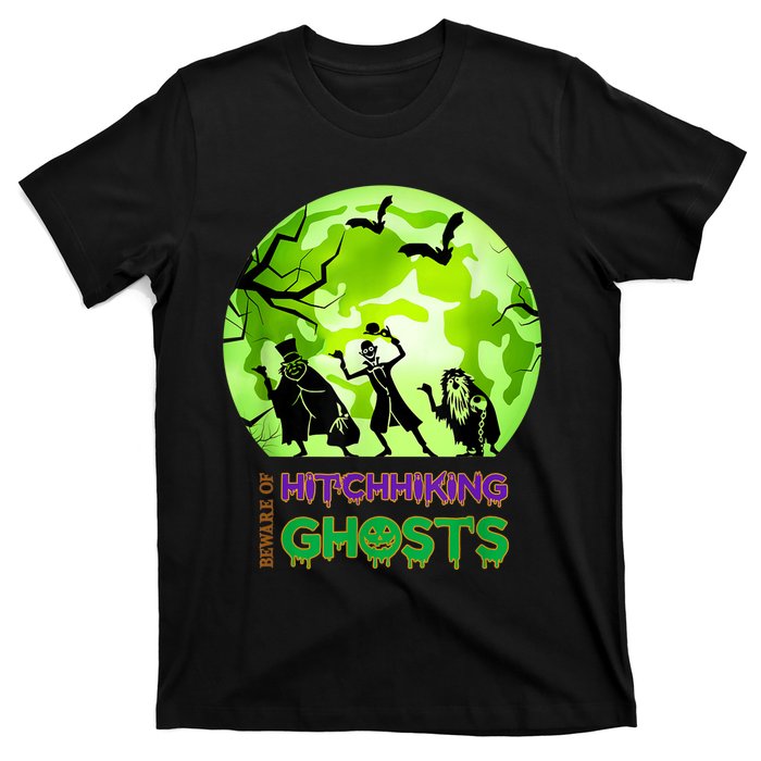 Beware Of Hitchhiking Ghosts Halloween Bat Funny shirt T-Shirt