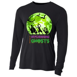 Beware Of Hitchhiking Ghosts Halloween Bat Funny shirt Cooling Performance Long Sleeve Crew