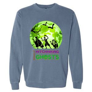 Beware Of Hitchhiking Ghosts Halloween Bat Funny shirt Garment-Dyed Sweatshirt