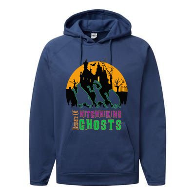 Beware Of Hitchhiking Ghosts Halloween Performance Fleece Hoodie