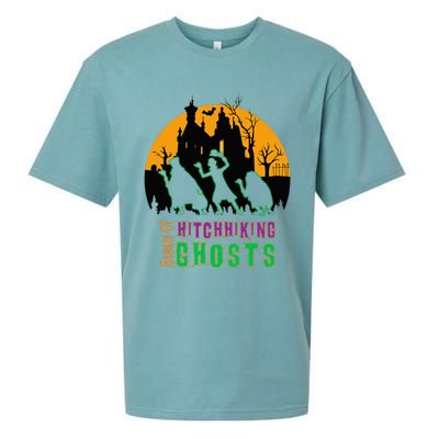 Beware Of Hitchhiking Ghosts Halloween Sueded Cloud Jersey T-Shirt