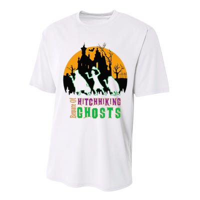 Beware Of Hitchhiking Ghosts Halloween Performance Sprint T-Shirt