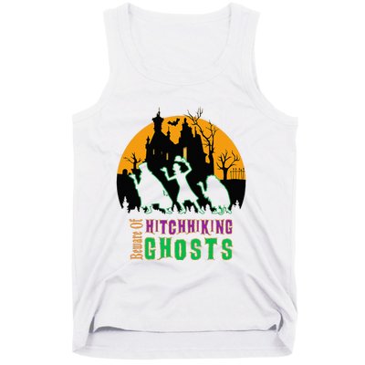 Beware Of Hitchhiking Ghosts Halloween Tank Top