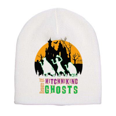 Beware Of Hitchhiking Ghosts Halloween Short Acrylic Beanie