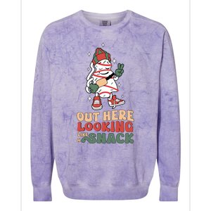 Boojee Out Here Lookin Like Snack Groovy Christmas Tree Cake Gift Colorblast Crewneck Sweatshirt