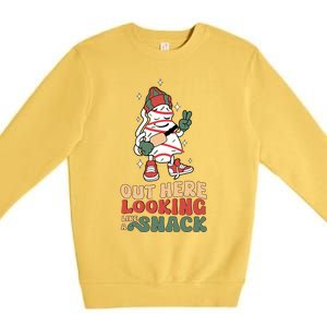 Boojee Out Here Lookin Like Snack Groovy Christmas Tree Cake Gift Premium Crewneck Sweatshirt