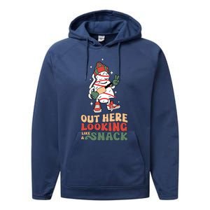 Boojee Out Here Lookin Like Snack Groovy Christmas Tree Cake Gift Performance Fleece Hoodie