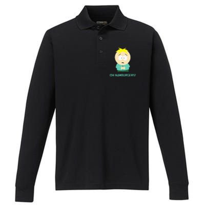 Butters Oh Hamburgers Performance Long Sleeve Polo