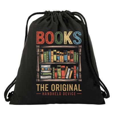 Books Original Handheld Device Book Lover Reader Bookworm Drawstring Bag