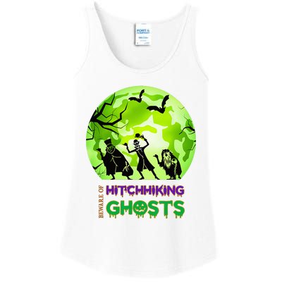 Beware Of Hitchhiking Ghosts Halloween Bat Funny Ladies Essential Tank