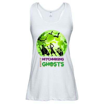 Beware Of Hitchhiking Ghosts Halloween Bat Funny Ladies Essential Flowy Tank