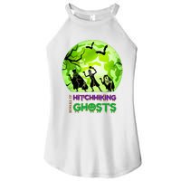 Beware Of Hitchhiking Ghosts Halloween Bat Funny Women’s Perfect Tri Rocker Tank