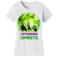 Beware Of Hitchhiking Ghosts Halloween Bat Funny Women's T-Shirt