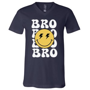 Bro One Happy Dude Birthday Theme Family Matching V-Neck T-Shirt