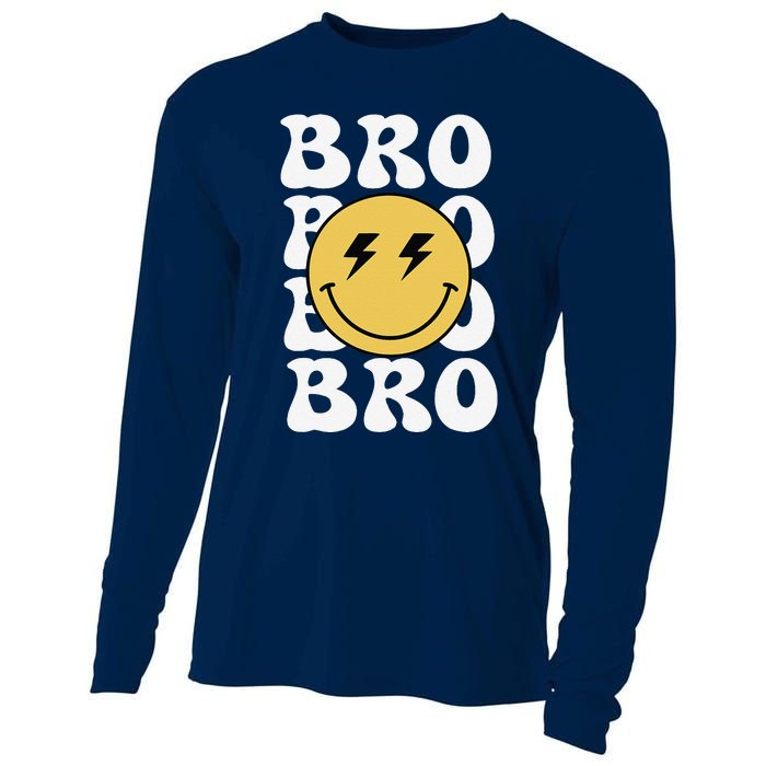 Bro One Happy Dude Birthday Theme Family Matching Cooling Performance Long Sleeve Crew