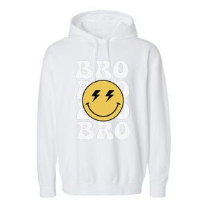 Bro One Happy Dude Birthday Theme Family Matching Garment-Dyed Fleece Hoodie