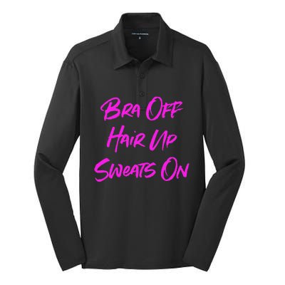 Bra Off Hair Up Sweats On Silk Touch Performance Long Sleeve Polo