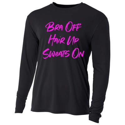 Bra Off Hair Up Sweats On Cooling Performance Long Sleeve Crew