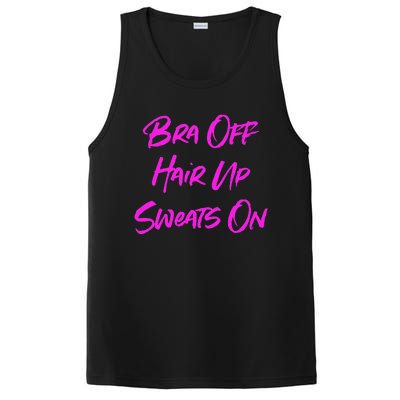 Bra Off Hair Up Sweats On PosiCharge Competitor Tank