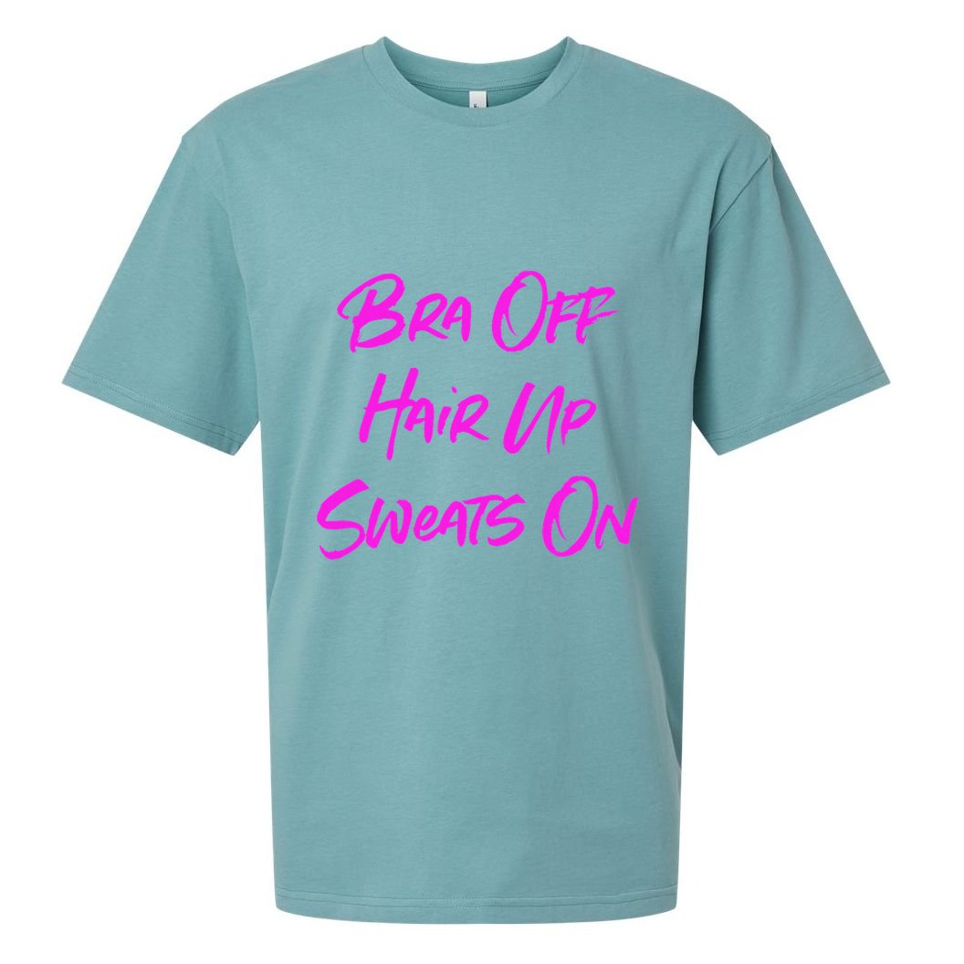Bra Off Hair Up Sweats On Sueded Cloud Jersey T-Shirt