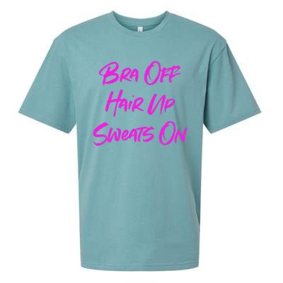 Bra Off Hair Up Sweats On Sueded Cloud Jersey T-Shirt