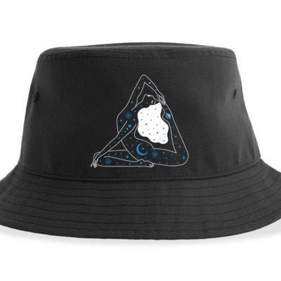 Boho Celestial Bodies Yoga Girl Sustainable Bucket Hat