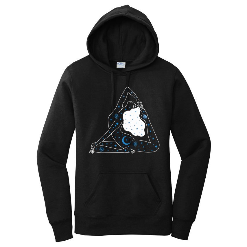 Boho Celestial Bodies Yoga Girl Women's Pullover Hoodie