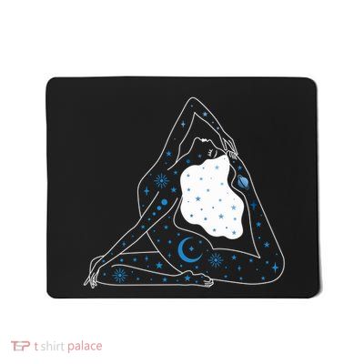 Boho Celestial Bodies Yoga Girl Mousepad