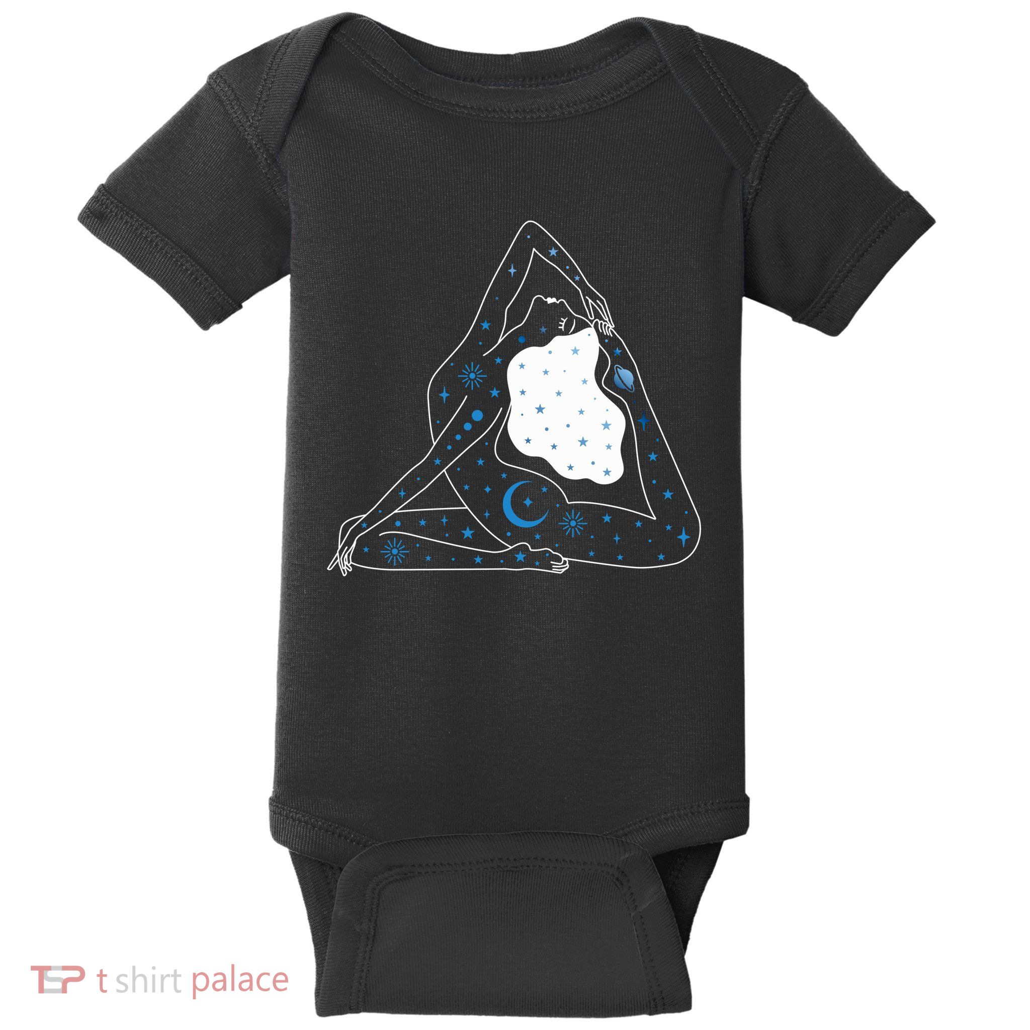 Boho Celestial Bodies Yoga Girl Baby Bodysuit
