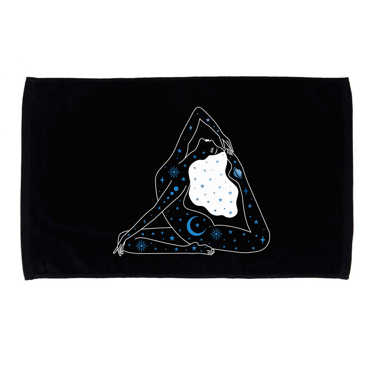 Boho Celestial Bodies Yoga Girl Microfiber Hand Towel