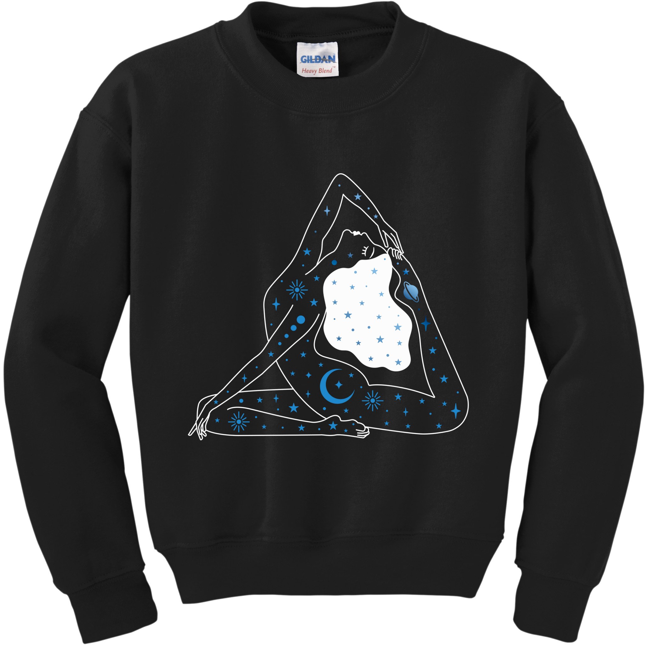 Boho Celestial Bodies Yoga Girl Kids Sweatshirt