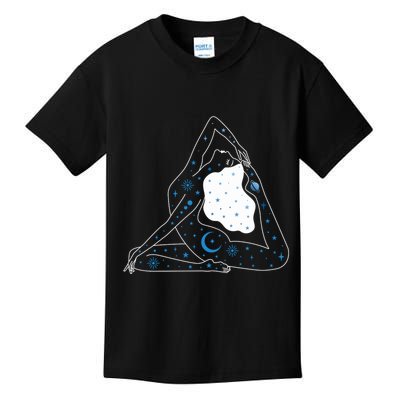 Boho Celestial Bodies Yoga Girl Kids T-Shirt