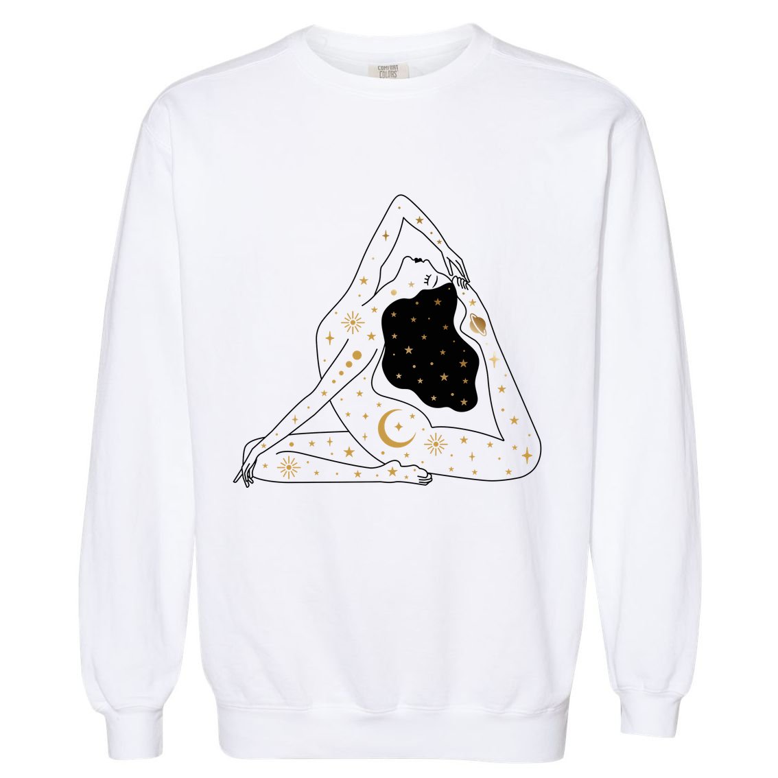Boho Celestial Bodies Yoga Girl Garment-Dyed Sweatshirt