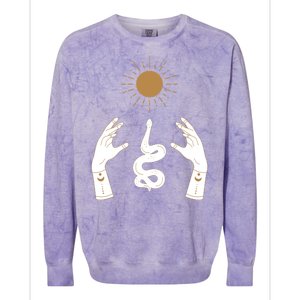 Boho Hands Reaching For The Sun Snake Colorblast Crewneck Sweatshirt