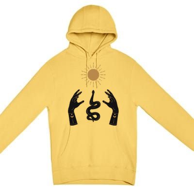 Boho Hands Reaching For The Sun Snake Premium Pullover Hoodie