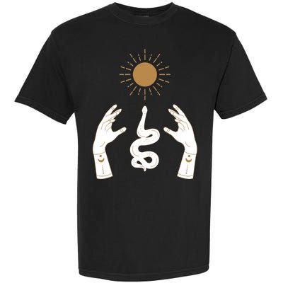 Boho Hands Reaching For The Sun Snake Garment-Dyed Heavyweight T-Shirt