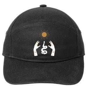 Boho Hands Reaching For The Sun Snake 7-Panel Snapback Hat