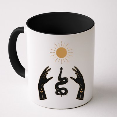 Boho Hands Reaching For The Sun Snake Mug