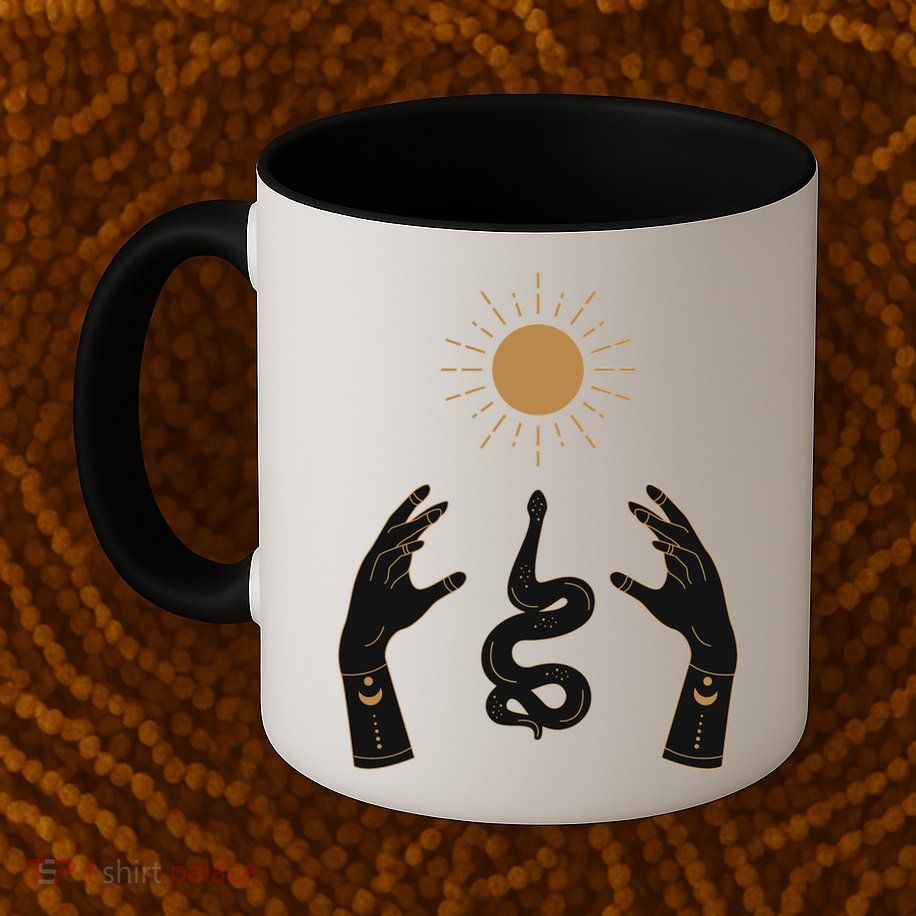 Boho Hands Reaching For The Sun Snake Mug