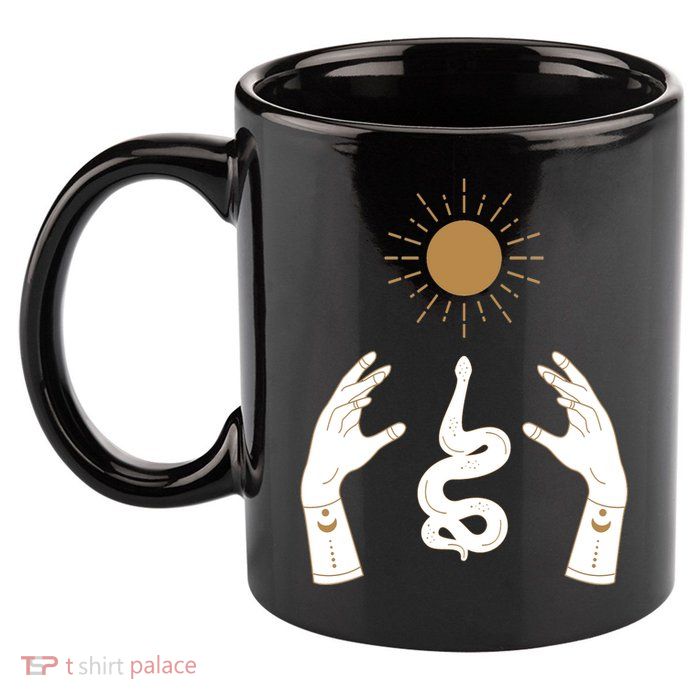 Boho Hands Reaching For The Sun Snake 11oz C Handle Ceramic Mug
