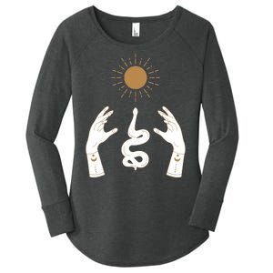 Boho Hands Reaching For The Sun Snake Women's Perfect Tri Tunic Long Sleeve Shirt