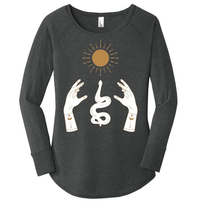 Boho Hands Reaching For The Sun Snake Women's Perfect Tri Tunic Long Sleeve Shirt