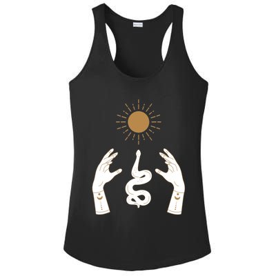 Boho Hands Reaching For The Sun Snake Ladies PosiCharge Competitor Racerback Tank