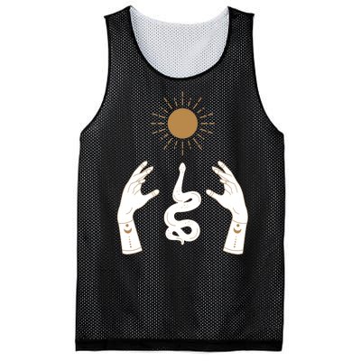 Boho Hands Reaching For The Sun Snake Mesh Reversible Basketball Jersey Tank