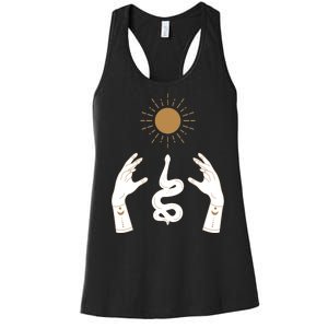 Boho Hands Reaching For The Sun Snake Women's Racerback Tank