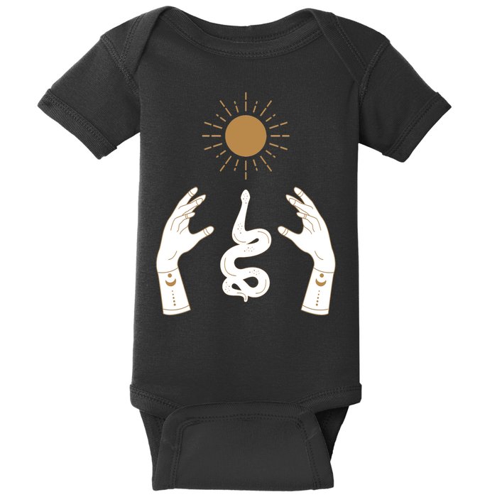 Boho Hands Reaching For The Sun Snake Baby Bodysuit