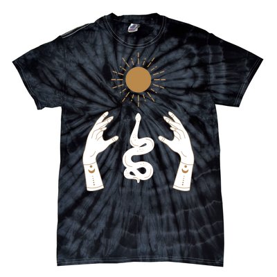 Boho Hands Reaching For The Sun Snake Tie-Dye T-Shirt