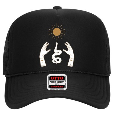 Boho Hands Reaching For The Sun Snake Trucker Hat